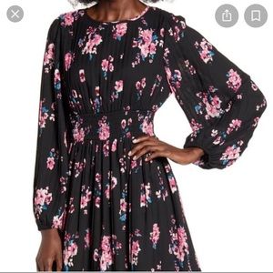 Leith Floral Pleated Mini Dress size Large